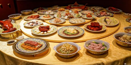 一桌美食图片(享受美食盛宴：一张桌子上的诱人美食摄影展示)