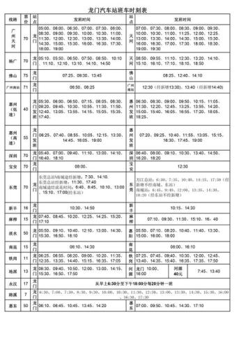 市桥汽车站时刻表(市桥汽车站班车时间表)